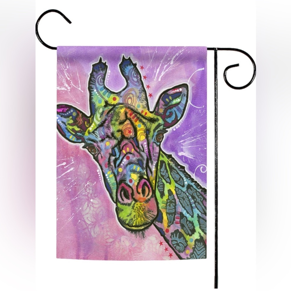 Colorful Giraffe Neon Art Flag Outdoor Decor